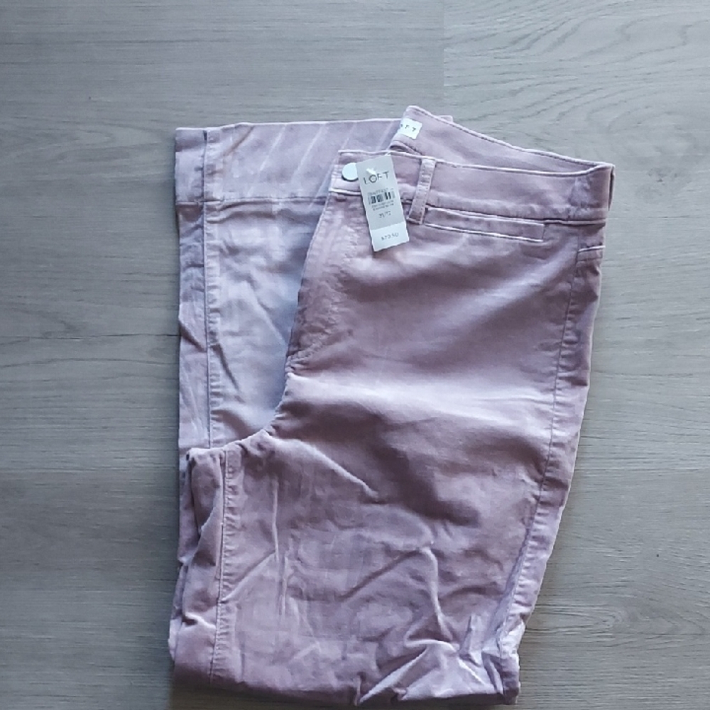 LOFT Dusty Lavender Velvet Pants